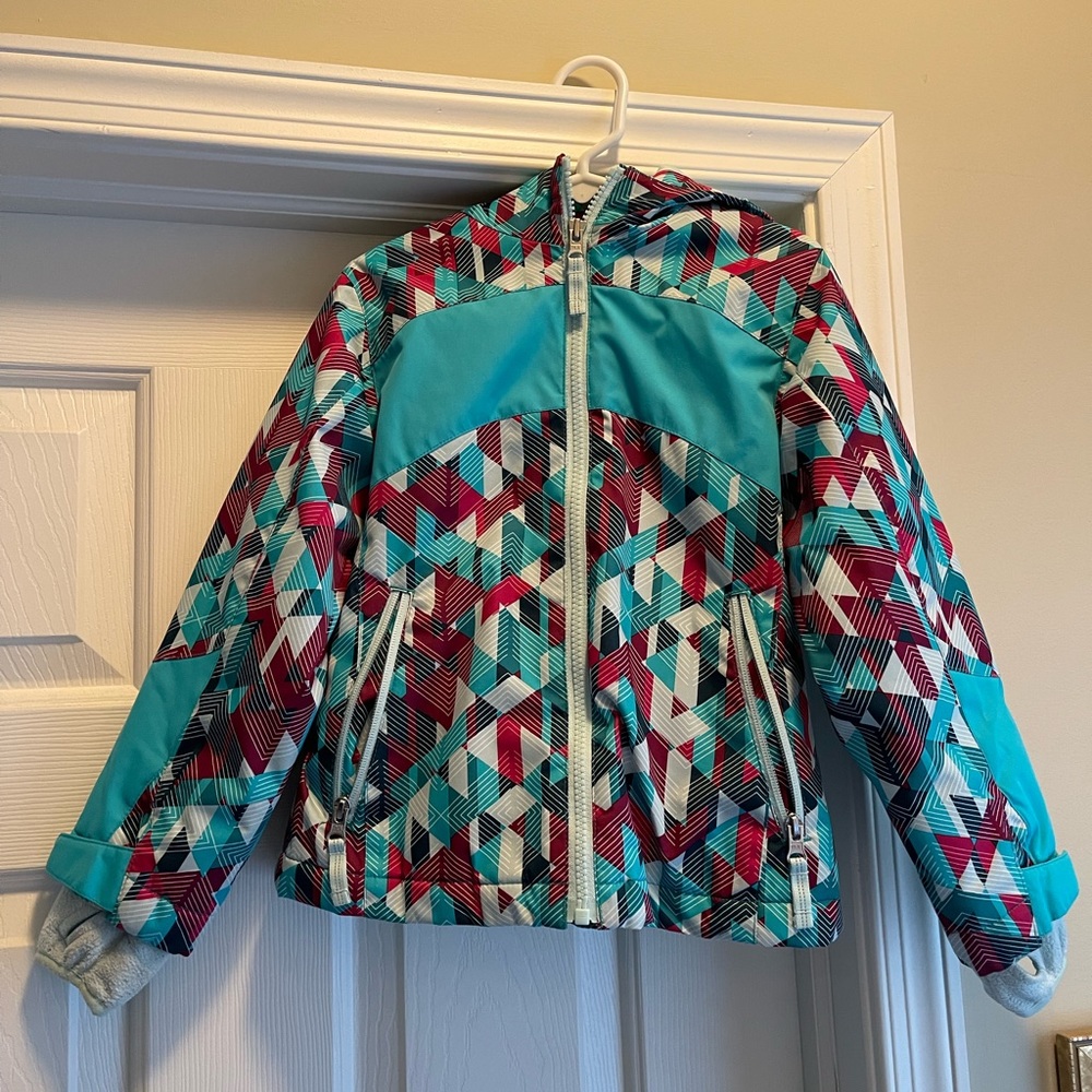 Land’s End Weather jacket with thumb holes for added protection from wind/rain.